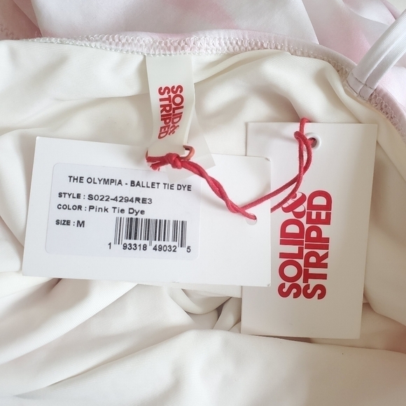 New Solid & Striped The Olympia Ballet Barbie Pink Tie Dye Swimsuit NWT Medium - Picture 14 of 16